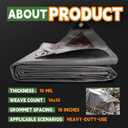 RAINDEWAY 14x14 Feet Tarps Heavy Duty Waterproof,10Mil Thick Multipurpose Poly Tarp Cover with Metal Grommets and Reinforced Edges,Silver/Brown Tarp