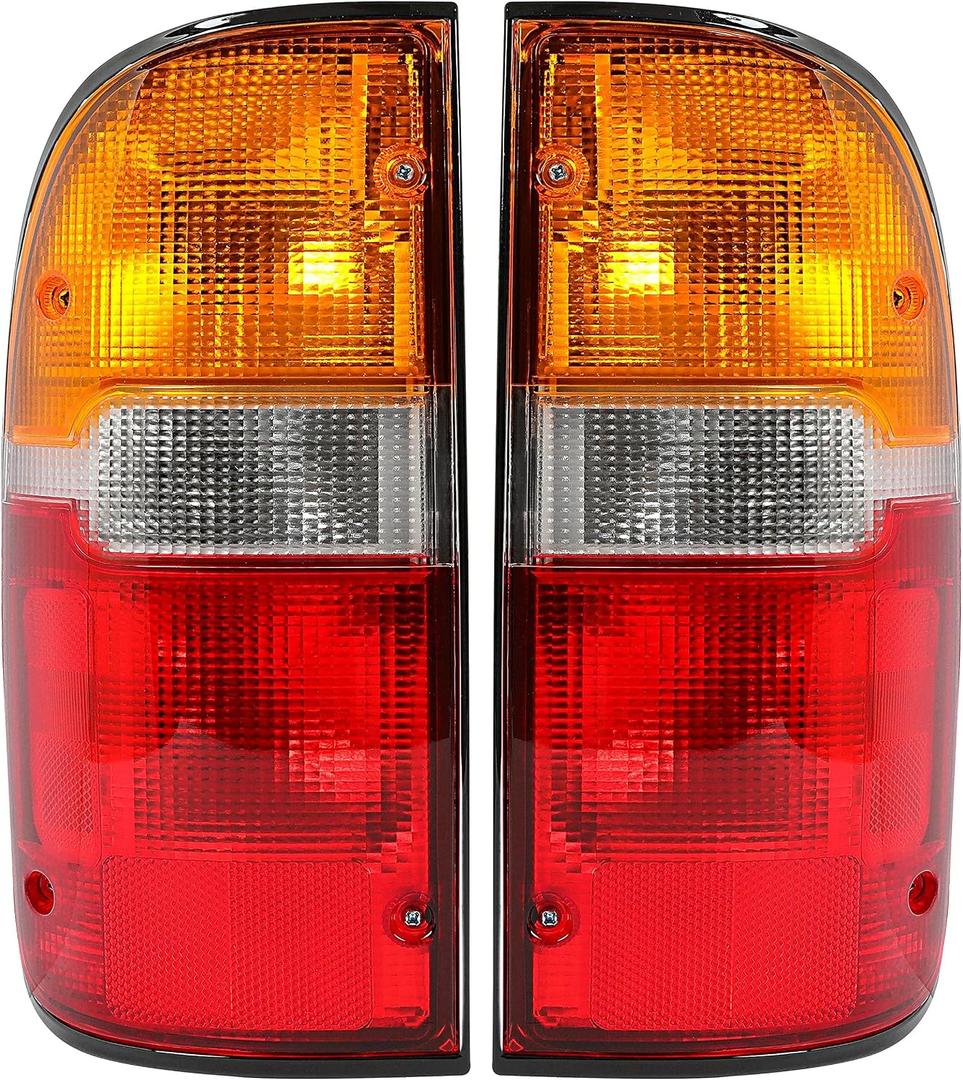 HECASA Tail Light Compatible with 1995-2000 Toyota Tacoma Pair Signal Brake Lamp Rear Taillight Assembly W/Bulb Replacement for TO2800116 TO2801116 8156004030 8155004030