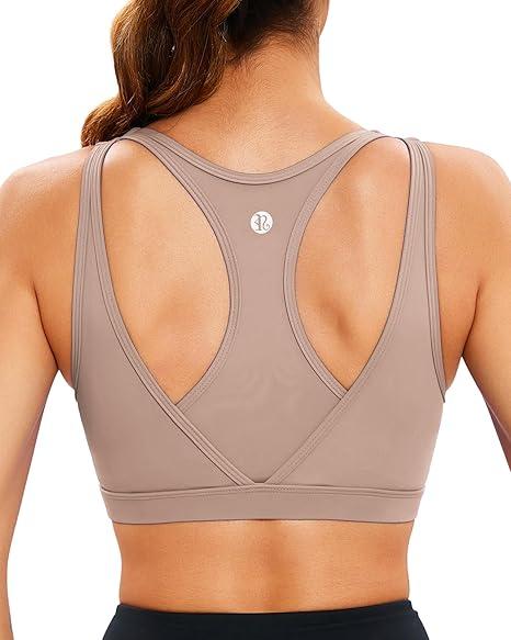RUNNING GIRL Sports Bras for Women High Support,Molded Cup High Impact Sports Bra Racerback Workout Yoga Running Bra (Medium, Black)