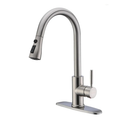 Qomolangma Kitchen Faucet with Pull Down Sprayer, Single Level Stainless Steel Kitchen Sink Faucets, Single Handle High Arc Brushed Nickel Pull Out Kitchen Faucet