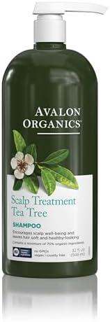 Avalon Organics Scalp Treatment Tea Tree Shampoo, Encourages Scalp Well-Being and Leaves Hair Soft, 32 Fluid Ounces