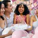 19th Birthday Decoration for Girls Pink Birthday Party Balloon Decoration Set Happy Birthday Banner Crown Birthday Strap Confetti Balloons Birthday Party (19th)