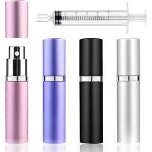 Portable Mini Refillable Perfume Atomizer Bottle, Travel Size Cologne Sprayer, Travel Atomizer Refllable, MiniPerfume Dispenser, Scent Pump Case, Small Perfumes Spray Bottle 4 Pcs Pack of 5 ml