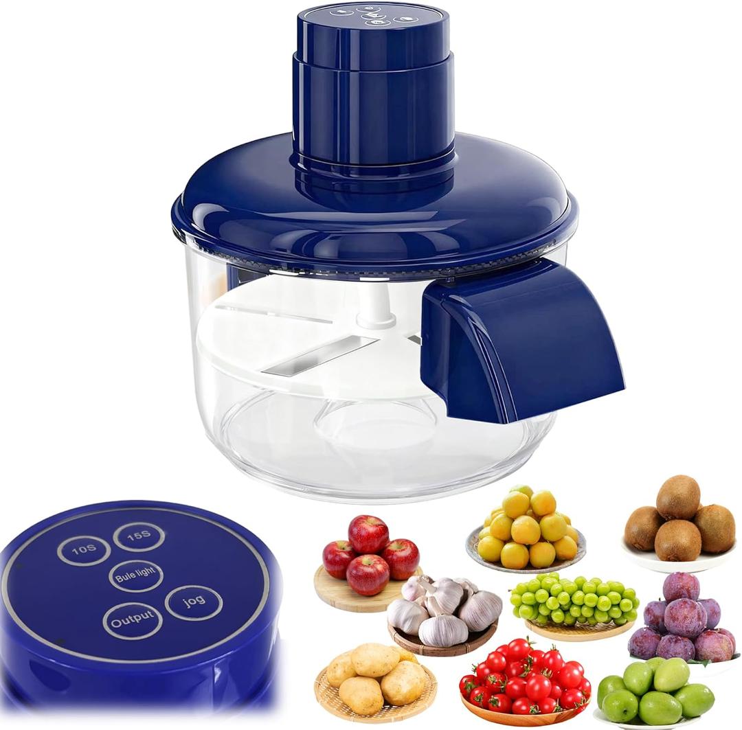 Automatic Grape Peeling Machine, Electric Peeler Machine for Small Fruits Garlic Tomato; Rechargeable Portable Smart Peeler Skin Remover Tool for Home Kitchen (Blue)