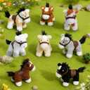 HollyHOME 8 Pcs Horse Stuffed Animal Mini Horse Plush Bulk Stuffed Horses for Animal Theme Party Birthday Favors Supplies Decorations 5 Inch
