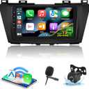 EKAT [2+64G] Android Car Stereo for Mazda 5 2010-2015 - 9 Inch Touch Screen Radio with Wireless Carplay, Android Auto, EQ, WiFi, GPS, SWC + AHD Backup Camera & MIC