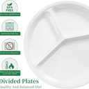10" 4-Piece Melamine Divided Plates Set Portion Control & Bariatric-Friendly | 3-Compartment Design for Balanced Meals | Dishwasher-Safe White Dinner Plates