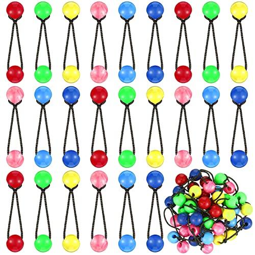 Jutom 24 Pieces Hair Tie Balls 20mm Bubble Ponytail Holders for Girls Double Bead Bubble 80s 90s Hair Balls Tie Elastic Accessories for Baby Toddler(Cute Color)