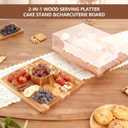 Acacia Wood Cake Stand with Lid, 17'' Rectangle Cake Holder