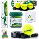Premium Tennis Trainer Set, Pro Rebounder with Metal Base in a Carrying Cylinder, 3 Replacement Rebound Balls, & Wristband, Portable Tennis Practice Equipment for Solo Training.
