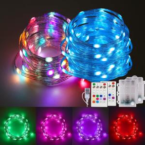Color Changing Fairy Lights LED String Lights with Remote, 16.4FT 2 Pack Twinkle Lights USB Plug or Battery Powered, Outdoor Waterproof Christmas Decorations for Bedroom Wedding Party Indoor