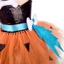 Kids Girls Caveman Costume Historical Stone Age Tutu Dress with Headband Halloween Birthday Party Cosplay Dress up (11-12 Years, Black)