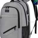 Asenlin Travel Laptop Backpack for Women & Men,Water Resistant Business Slim Sturdy Laptops Backpack with USB Charging Port,Fits 15.6 Inch Notebook College School Computer Bag-Grey