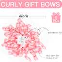 6 Inch Pink Curly Bows for Gift Wrapping Set of 6, Self Adhesive Bows Pink Gift Bows for Presents, Satin Ribbon Bows for Birthday, Wedding, Christmas, Bridal Shower, Gift Wrap Accessory