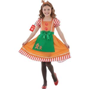 fun shack Gingerbread Costume Kids, Girls Gingerbread Costume, Christmas Costumes for Kids, Girls Christmas Costumes (Large, Brown)