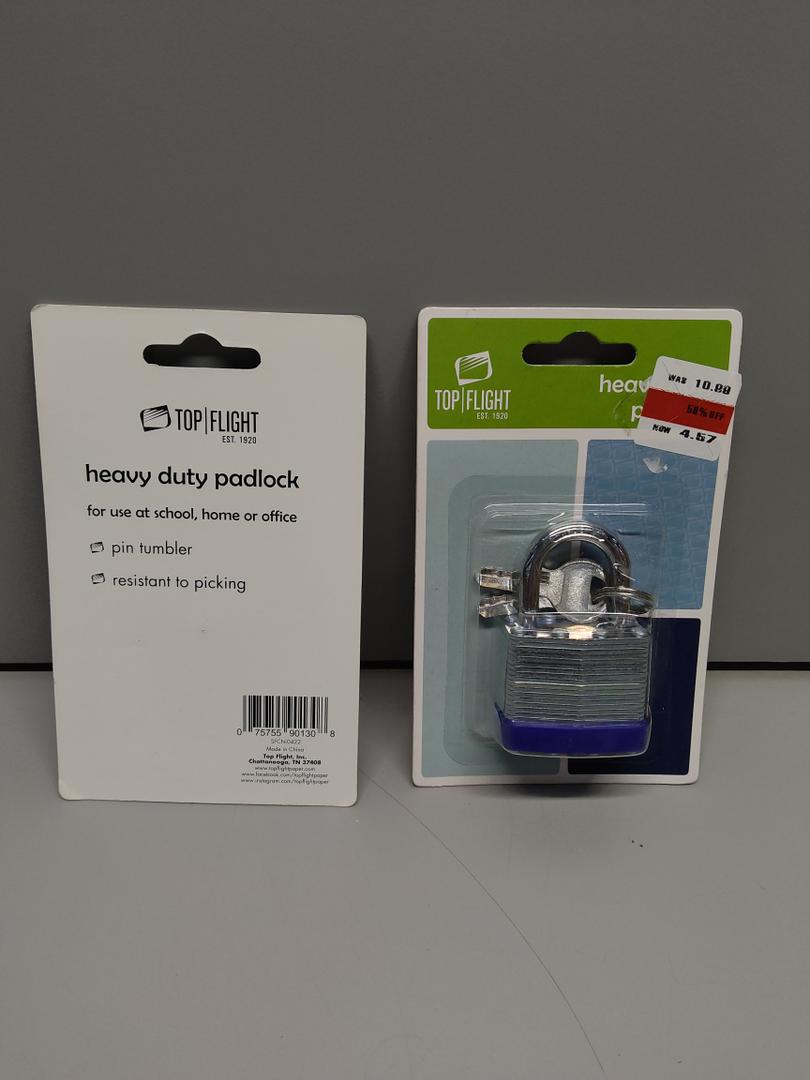 TopFlight Heavy Duty Padlock With Keys, Pack of 2