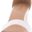 TOP Moda Darcie-1 Ankle Strap Dressy High Heel Sandal, Non-slip Sole, For Wedding, Party, Prom, Evening Wear, or Any Occasion, Sleek Style Block Heel Sandals, White PU, 5.5