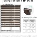 Joydeco No Drill Zebra Blinds for Windows, Cordless Day & Night Dual Sheer Roller Shades, Easy Installation, Free-Stop Lift System, Light Filtering Privacy Blinds for Home(Coffee,46" W x 75" H)