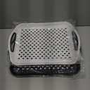 Food Trays for Eating on Couch - 2 Pack - Non Slip Dinner Trays for Eating Set of 2 Non Slip Serving Tray and Food Tray with Handles (Black & White)