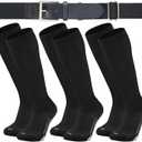 Youth Elite Baseball/Softball Socks & Belt Combo (3 Pairs of Socks with 1 Belt) (Black)