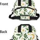 Insulated Lunch Bag for Women - Girl Green Leaves Box Reusable Meal Tote with Adjustable Shoulder Strap, Large Lunchbox for School Work Picnic Travel Camp Adult Children Kids Teens