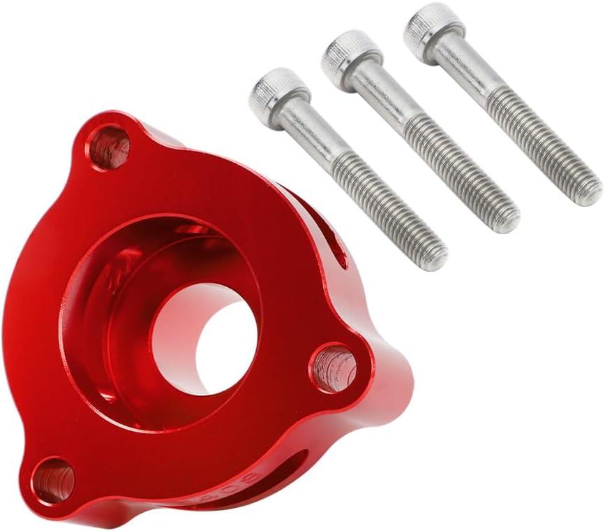Blow Off Valve Adapter BOV Adapter Compatible with Ford Fiesta/Mustang/Fusion/Edge/Escape/Transit/Bronco 1.5 1.6 2.0 2.3 2.7L More Models, Fit for EcoBoost Turbo - CNC Billet Aluminum Red