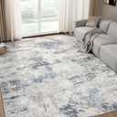 Living Room Area Rugs - 6x9 Abstract Large Soft Indoor Washable Rug Neutral Modern Low Pile Carpet for Bedroom Dining Room Farmhouse Home Office - Grey Blue