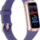 Fitness Tracker with 24/7 Heart Rate Blood Oxygen Sleep Monitor, 1.1" AMOLED Touch Screen Activity Tracker Smart Watches, IP68 Waterproof Step Counter Pedometer for Women Men (Metallic Purple)