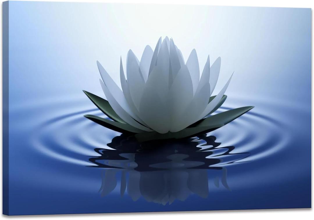 White Lotus Wall Art Canvas Pictures Print Spiritual Meditation Artwork Poster for Yoga Room Bathroom Zen Spa Photo Decor Framed Ready to Hang (24x 36inch) White Lotus Wall Art Canvas Pictures Print Spiritual Meditation Artwork Poster for Yoga Room Bathroom Zen Spa Photo Decor Framed Ready to Hang (24x 36inch)