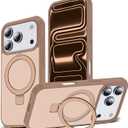 Compatible with iPhone 17 Pro Case with Ring Stand,Brown