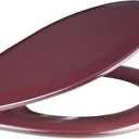 Standard Wood Toilet Seat, Burgundy, 17 in, Fits All Standard Size Fixtures
