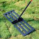 Lawn Leveling Rake, 30''x10'' Leveling Rake, 78 inch Handle Length, Stainless Steel, Adjustable Handle for Backyard, Garden, Golf Course, Farm  Pasture, Professional Lawn Care Tool