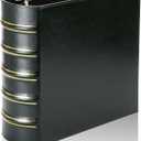 LETVPVOW Vintage Hardback 3 Ring Binder 3 Inch, Professional Leather Binder 3 Ring, Three Ring Binders Fits 8.5 x 11, D Ring Binders for Photo Album, Home, School and Office Supplies- Dark Green