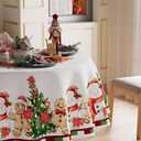 XCHI Plaid Winter Snowman Gingerbread Man Christmas Tree Tablecloth Round Christmas Table Cloth Washable Table Coversfor Indoor Dining Home Party Xmas Decorations 70x70 Inch