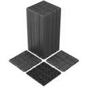Goovilla Plastic Interlocking Deck Tiles, 36 Pack Outdoor Patio Flooring, 12"x12" Interlocking Decking Tile Outdoor All Weather Use, Waterproof Patio Pavers for Pool Balcony Backyard Porch, Dark Grey