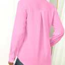 Hearain Women's Button Down Shirts Long Sleeve Basic Classic Soft Shirt Collared Fashion Dressy Casual Blouses (Pink, L)