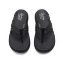 Skechers Women's ASANA Luxe-Ocean Breeze 2 Flip-Flop, Black/Black, 9