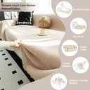 Durable Couch Cover Blanket, Sofa Blanket Cover Washable, Oversized Couch Cover Pet Friendly, Chenille Sofa Cover Blanket for 2-3 Cushions Sofas Solid Color(71"x 134"/Light Brown/1pc)