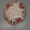 Fancy Land Christmas Oval Paper Plates Disposable Poinsettia Platters for Dinnerware Holiday Party Trays Decor Supplies 10 x 12 Inches 24Pcs