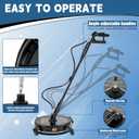FIXFANS 20" Pressure Washer Surface Cleaner with 4 Wheels & Dual Handle, Power Washer Surface Cleaner Attachment Built in Filter, Pressure Washer Accessory for Cleaning Driveways and Patios, 4500 PSI