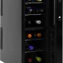Koolatron 12 Bottle Wine Fridge  Wine Coolar with Glass Door, 1.2 Cu Ft (33 L) Beverage Can Refrigerator, Digital Temperature Control/Dual temperature zone, Ideal for Red, White, Sparkling Wine