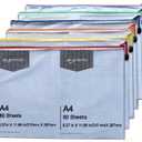 6pcs Mesh Zipper Pouch Bags, A3 17x12 Inches Large Reusable Plastic Zipper Pouches Bag for Organizing Office, File, School, Classroom, Cross Stitch Projects, Puzzle & Board Game Storage Bags