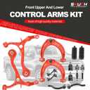 14Pc Front End Suspension Kit for 2008-2012 Honda Accord, Includes Upper & Lower Control Arms with Ball Joints, Inner & Outer Tie Rod Ends, Front Sway Bar Links, Replacement