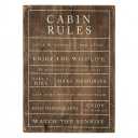 Cabin Rules Rustic Wood Sign 12x18