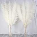 10 Stems 40-inch White Pampas Grass Decor Tall, Large Pampas Grass, Boho Neutral Home Decor Bouquet. Fluffy Pampas Grass for Floor Vases, Wedding Floral Arrangements, Wall Decor, Farmhouse Table Decor