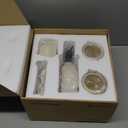 Ceramic Bathroom Accessory Set, 5 Pcs - Soap Dispenser 16 Oz, Toothbrush Cup, Toothbrush Holder, Soap Dish, Candle Holder - Beige, Boho Bathroom Sink Decor, Modern Countertop Accessories