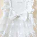Renotemy Newborn Baby Girl Lace Romper Infant Summer Boho Flower Tulle Dress Party Gifts Newborn Photography Outfits (White)
