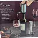 Rabbit Electric Wine Tool Set - 5-Piece Wine Accessory Collection - Aerator, Corkscrew, Cutter, Stoppers, Charging Cables