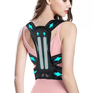 Posture Corrector Brace for Women - Back Posture Corrector for Hunchback & Shoulder Pain Relief, Spine Alignment, Invisible Under Clothes (Black, Medium 23-32 in)