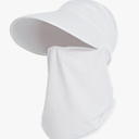 Wide Brim Sun Ponytail Hat UPF 50+ Protection Caps with Face Mask Neck Flap Garden